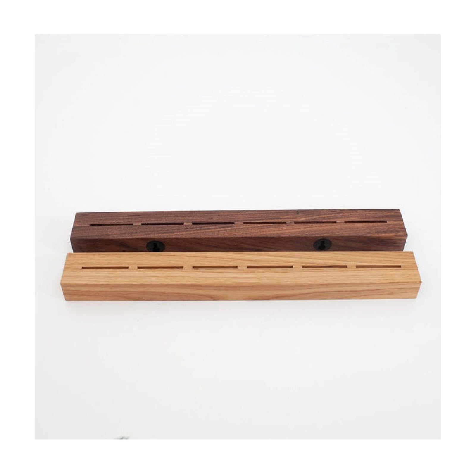 wooden wall mounted knife rack available in european oak and american walnut